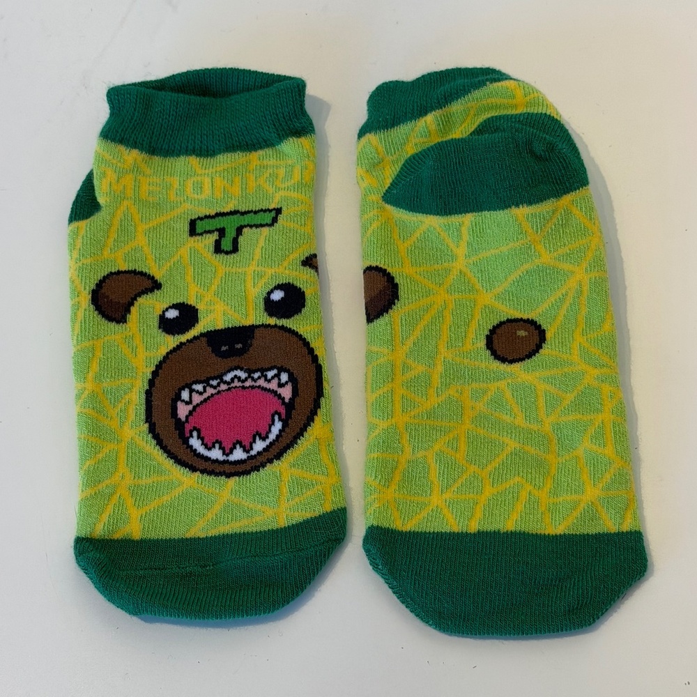NWOT Japan Hokkaido socks with melon beard domokun melonkun
